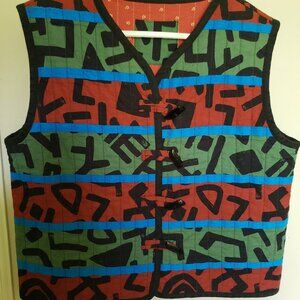 Vintage handmade patchwork quilted vest
